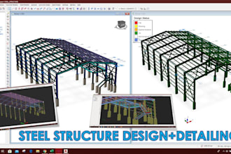 model industrial steel structures and solar structures with detailed output