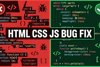 fix HTML, CSS, and javascript bugs and website issues