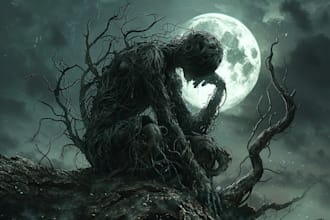 draw a metal, horror, dark art