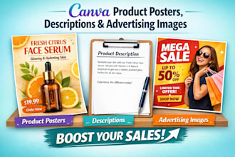 create high converting product ad poster design in canva