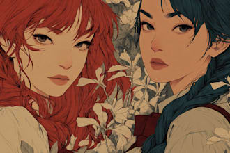 create horror, dark, gore comics or manga illustration