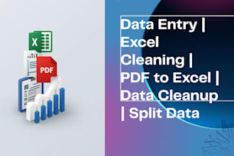 clean, format, marge, split excel data, pdf to excel