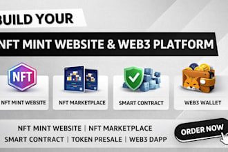 build token, nft mint website, marketplace, presale website ,dex, coin, contract