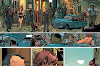 create a cartoon comic strip for your story idea