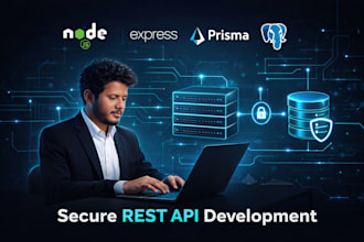 develop secure rest API using nodejs express prisma and postgresql