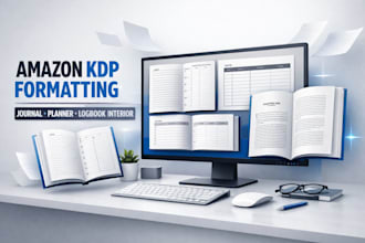 design low content book, journal, planner and logbook interior for amazon kdp