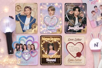 do professional graphic design and kpop inspired brand identity or merch