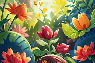 create watercolor and digital illustrations