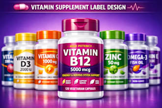 design supplement label medicine box bottle label vial and peptide sarms