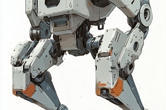illustrate high quality futuristic mecha designs