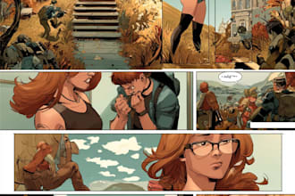 draw a custom comic strip with clean line art