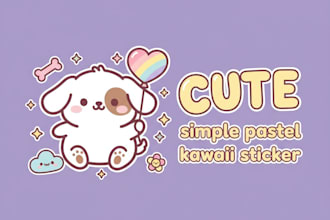 create simple cute and kawaii stickers