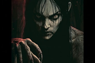 draw art in dark cartoon comic style