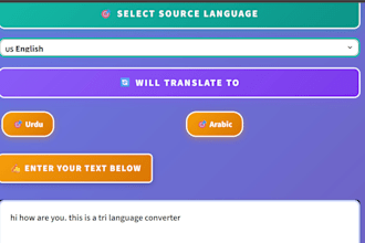 tri language ai translator arabic urdu english