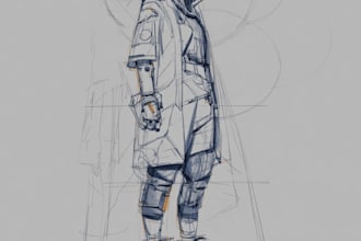 sketch of your character, sci fi fantasy, cyberpunk