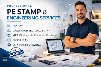 pe stamp, review, architectural stamp, mep stamp, city permit, floor plan