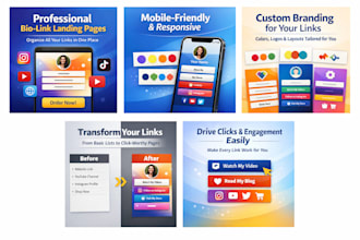 create and optimize bio link landing pages across 20 platforms