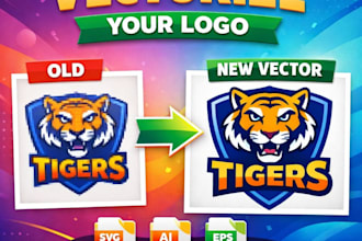 manually vectorize your logo and convert image to svg, ai, eps