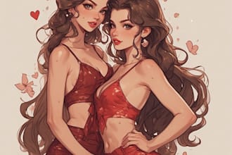 draw a pin up girl and pin up girl character art