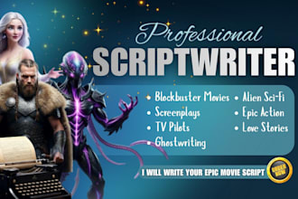 screenplay, movie script, film script or TV pilot, TV series scriptwriting