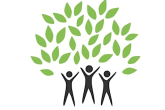 make awesome tree logo design with lawn landscapes