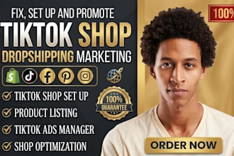 setup tiktok shop, tik tok dropshipping manage shopify marketing tiktok shop ads