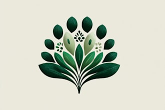 create luxury botanical logo with leaves and floral style