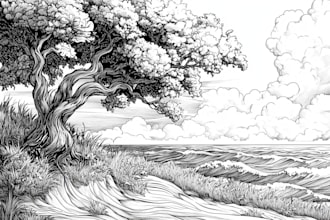drawing vector line art illustration