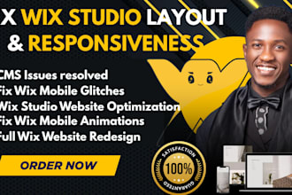 fix wix mobile responsiveness and wix studio website layout or cms, wix redesign