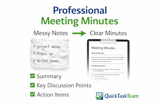 turn messy meeting notes into clear professional meeting minutes