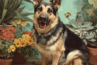 draw pet memorial portrait