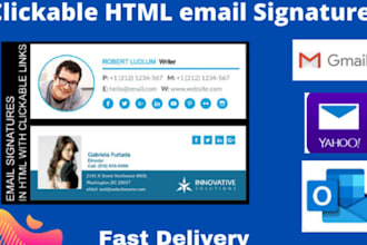 design a responsive HTML email signature design for all