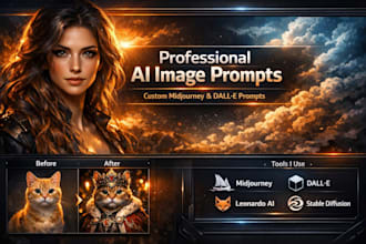 create professional ai image prompts and character design using midjourneydalle