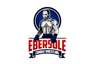design mascot unique combat wrestling logo