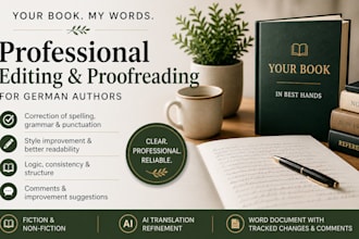 professionally edit,proofread your german book