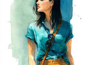 draw watercolor portrait illustration