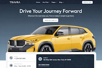 build luxury car rental website, car dealership, car hire, automotive website