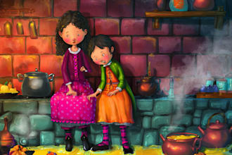create professionally bright and cheerful children book illustration