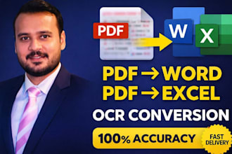 convert scanned PDF to word or PDF to excel using ocr