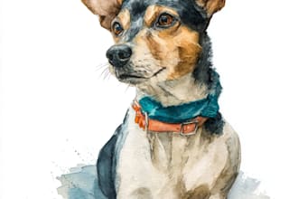 your portrait or pet portrait in a watercolor
