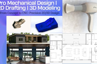provide professional 3d cad modeling and 2d drafting