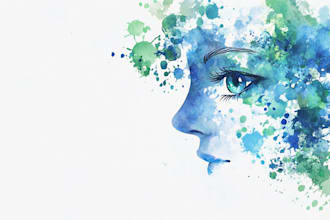 hand drawn artistic watercolor art