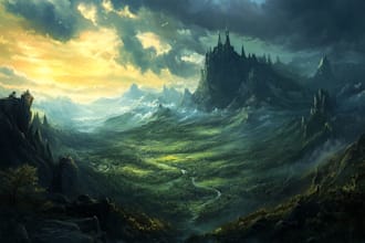 do fantasy background and landscape