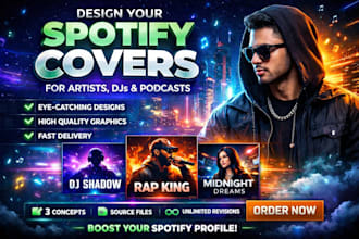 design a professional spotify banner for music artists djs and podcasts