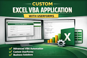 build a custom excel vba application with userforms