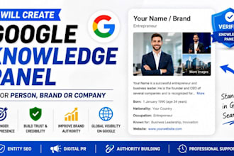 create a verify google knowledgepanel for individual, company and brand