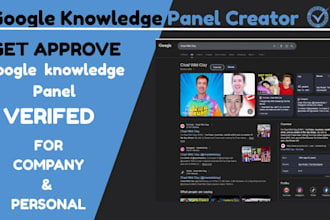 build a verify google knowledgepanel for individual, company and brand