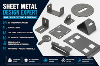 design sheet metal parts, flat patterns, dxf for laser cutting