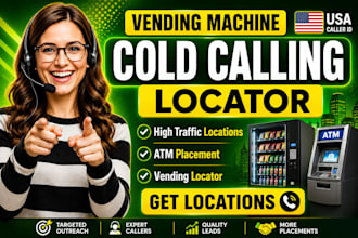 vending machine locator, vending machine,cold calling, vending machine cold call