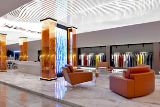 reinvigorate modern showroom interior,clothing store design, retail space render